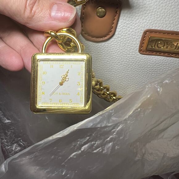 Joy & Iman White Timeless Chic Pebble Satchel Purse + Wallet - Picture 15 of 16